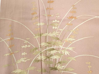 平和屋着物●訪問着　草花文　金彩　正絹　逸品　CABE3119yc