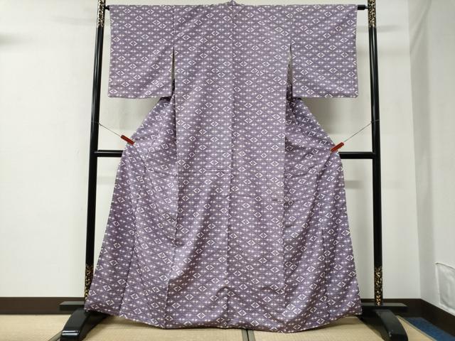 平和屋着物●本場染大島紬　双鶴菱　正絹　逸品　CABE3122yc