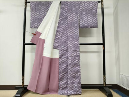平和屋着物●本場染大島紬　双鶴菱　正絹　逸品　CABE3122yc
