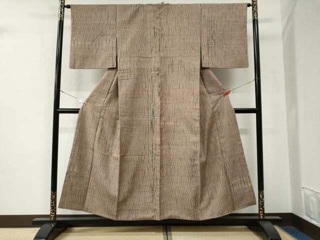 平和屋着物●上質な紬　変わり縞　正絹　逸品　CABE3124yc