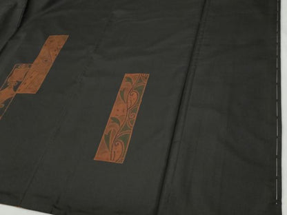 平和屋着物●訪問着　本場染大島紬　短冊吉祥唐草文　正絹　逸品　CABE3132yc