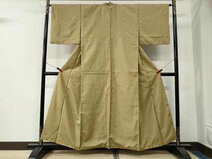 平和屋着物●上質な小紋　紬地　霰文　正絹　逸品　CABE3133yc