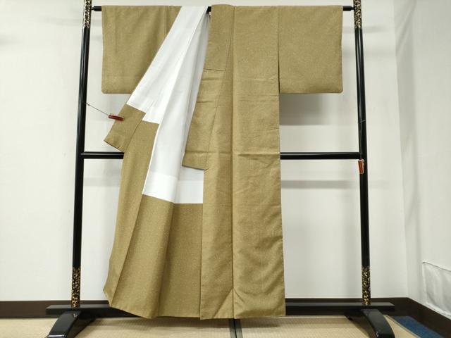 平和屋着物●上質な小紋　紬地　霰文　正絹　逸品　CABE3133yc