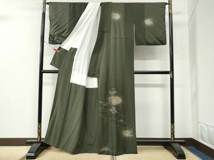 平和屋着物●訪問着　竹屋町刺繍　風景文　蛍暈し　金糸　正絹　逸品　CABE3134yc