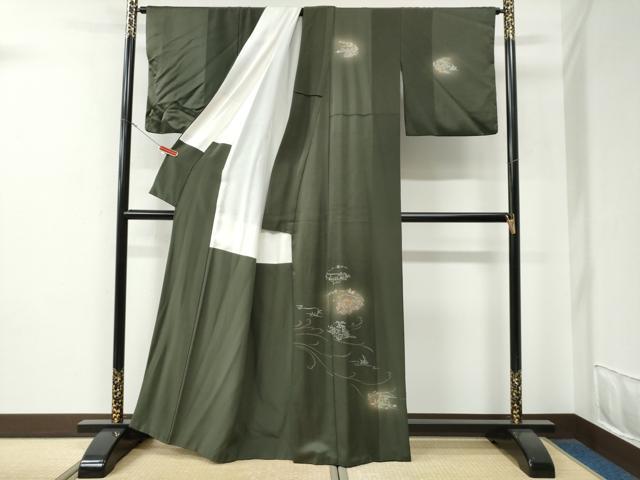 平和屋着物●訪問着　竹屋町刺繍　風景文　蛍暈し　金糸　正絹　逸品　CABE3134yc