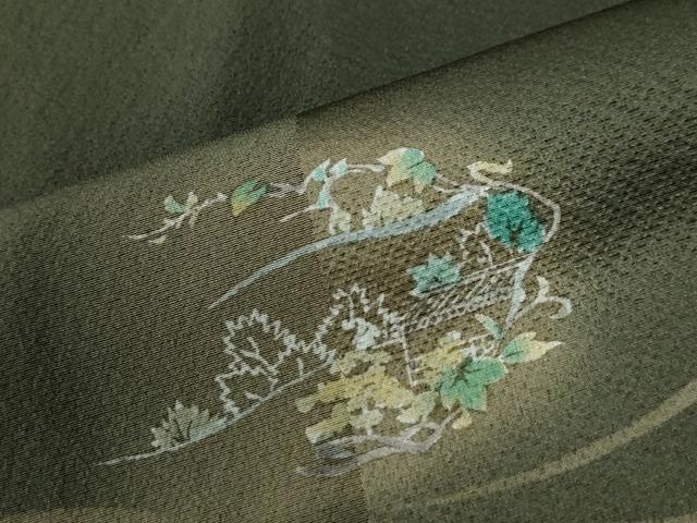 平和屋着物●訪問着　竹屋町刺繍　風景文　蛍暈し　金糸　正絹　逸品　CABE3134yc