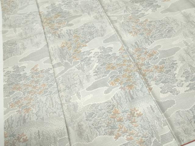 平和屋着物●本場大島紬　白大島　120亀甲　霞樹林文　正絹　逸品　CABE3135yc