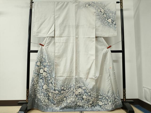 平和屋着物●訪問着　本場大島紬　白大島　作家物　辻が花　絞り　正絹　逸品　CABE3140yc