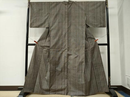 平和屋着物●本場大島紬　割り込み絣　吉祥間道　正絹　逸品　CABE3148yc