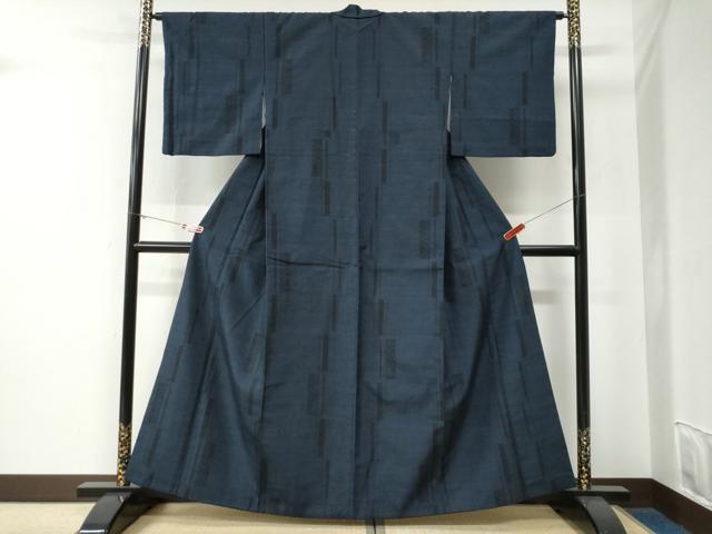 平和屋着物●結城紬　100亀甲　短冊吉祥文　正絹　逸品　CABE3149yc