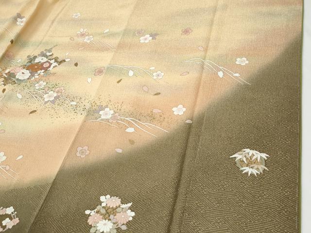平和屋着物●訪問着　花筏文　暈し染め　金彩　正絹　逸品　未使用　CABE3155yc
