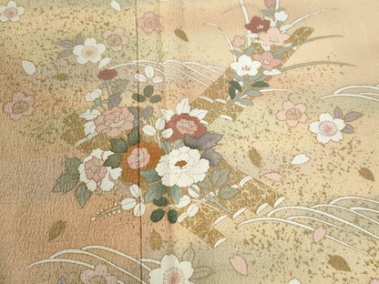 平和屋着物●訪問着　花筏文　暈し染め　金彩　正絹　逸品　未使用　CABE3155yc