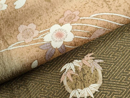 平和屋着物●訪問着　花筏文　暈し染め　金彩　正絹　逸品　未使用　CABE3155yc
