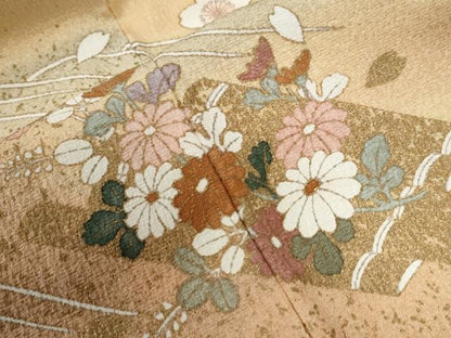 平和屋着物●訪問着　花筏文　暈し染め　金彩　正絹　逸品　未使用　CABE3155yc