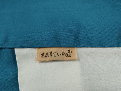 平和屋着物●小千谷紬　横段飛鶴草花文　ますいわ屋扱い　正絹　逸品　CABE3158yc