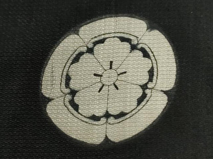 平和屋着物●男性　黒紋付　正絹　逸品　CABE3159yc