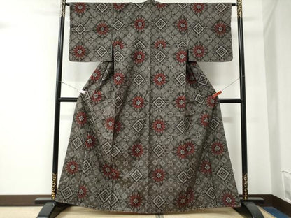 平和屋着物●本場大島紬　龍郷絣　正絹　逸品　未使用　CABE3161yc