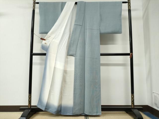 平和屋着物●伝統工芸士　砂川健一　江戸小紋　万筋　浅縹色×白花色　銀座越後屋扱い　正絹　逸品　CABE3162yc