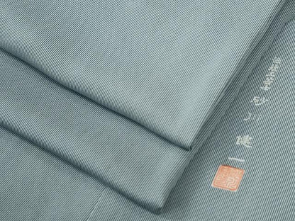 平和屋着物●伝統工芸士　砂川健一　江戸小紋　万筋　浅縹色×白花色　銀座越後屋扱い　正絹　逸品　CABE3162yc