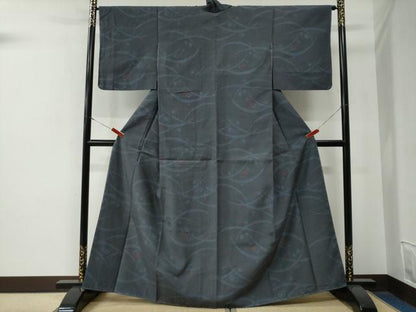 平和屋着物●結城紬　80亀甲　飛び亀甲柄　露芝文　正絹　逸品　未使用　CABE3163yc