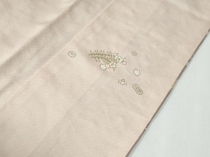 平和屋着物●訪問着　総刺繍　花車文　暈し染め　金糸　正絹　逸品　CABE3164yc