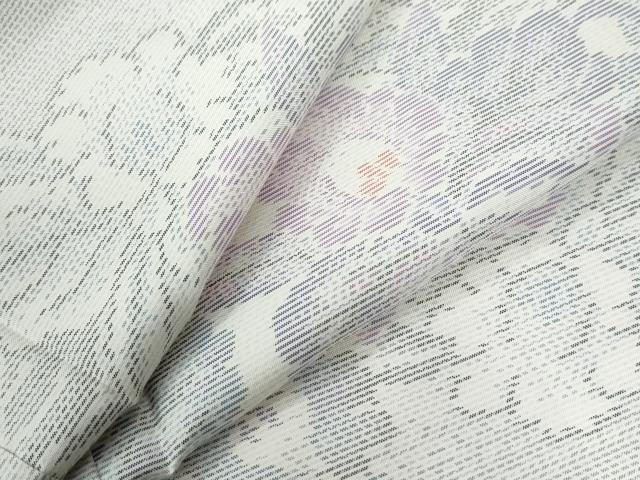 平和屋着物●本場大島紬　白大島　カトレア　正絹　逸品　未使用　CABE3165yc