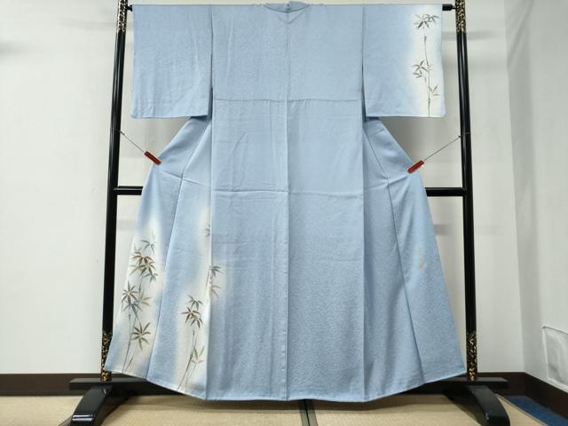 平和屋着物●世界的友禅作家　千地泰弘　訪問着　笹竹文　暈し染め　金彩　正絹　逸品　CABE3166yc