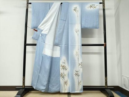 平和屋着物●世界的友禅作家　千地泰弘　訪問着　笹竹文　暈し染め　金彩　正絹　逸品　CABE3166yc