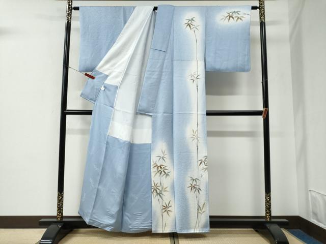 平和屋着物●世界的友禅作家　千地泰弘　訪問着　笹竹文　暈し染め　金彩　正絹　逸品　CABE3166yc