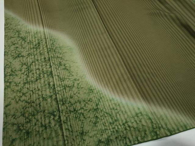平和屋着物●訪問着　作家物　自然の恵　土の精　縞　霞吉祥文　暈し染め　正絹　逸品　CABE3175yc