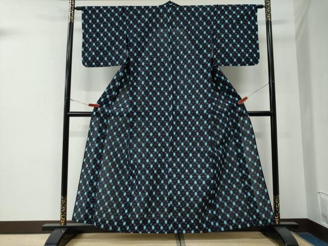 平和屋着物●久留米絣　単衣　吉祥文　綿　逸品　CABE3177yc