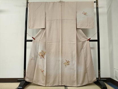 平和屋着物●中国三大刺繍　スワトウ刺繍　総刺繍　訪問着　駒刺繍　地紙草花文　暈し染め　金彩　正絹　逸品　CABE3180yc