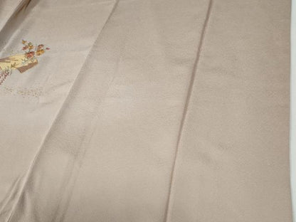 平和屋着物●中国三大刺繍　スワトウ刺繍　総刺繍　訪問着　駒刺繍　地紙草花文　暈し染め　金彩　正絹　逸品　CABE3180yc
