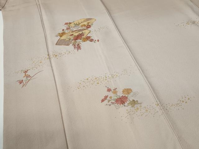平和屋着物●中国三大刺繍　スワトウ刺繍　総刺繍　訪問着　駒刺繍　地紙草花文　暈し染め　金彩　正絹　逸品　CABE3180yc