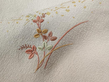 平和屋着物●中国三大刺繍　スワトウ刺繍　総刺繍　訪問着　駒刺繍　地紙草花文　暈し染め　金彩　正絹　逸品　CABE3180yc