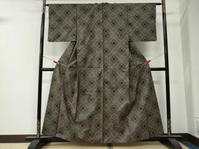 平和屋着物●本場大島紬　龍郷絣　正絹　逸品　CABE3182yc