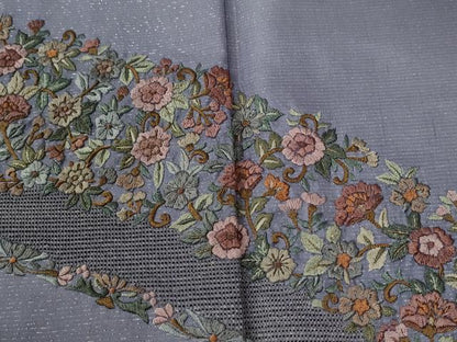 平和屋着物●訪問着　総刺繍　更紗花唐草文　暈し染め　金通し地　正絹　逸品　未使用　CABE3183yc