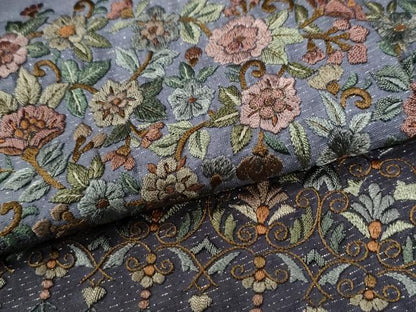 平和屋着物●訪問着　総刺繍　更紗花唐草文　暈し染め　金通し地　正絹　逸品　未使用　CABE3183yc