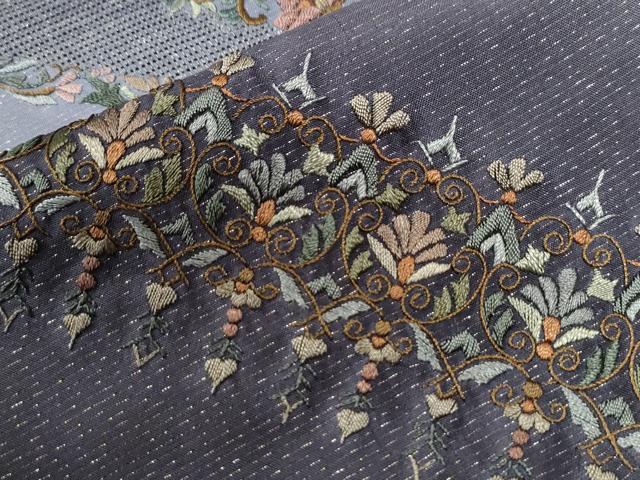 平和屋着物●訪問着　総刺繍　更紗花唐草文　暈し染め　金通し地　正絹　逸品　未使用　CABE3183yc