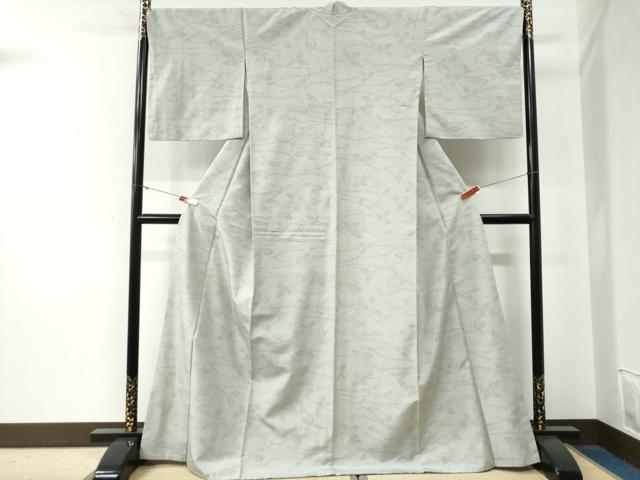 平和屋着物●結城紬　80亀甲　飛び亀甲柄　枝葉文　正絹　逸品　CABE3184yc