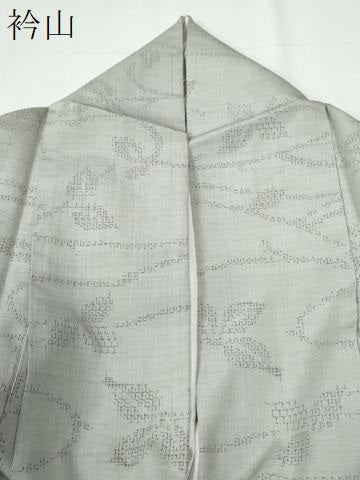 平和屋着物●結城紬　80亀甲　飛び亀甲柄　枝葉文　正絹　逸品　CABE3184yc