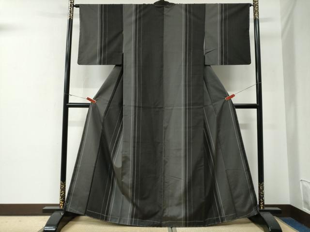 平和屋着物●本場大島紬　縞　正絹　逸品　未使用　CABE3188yc
