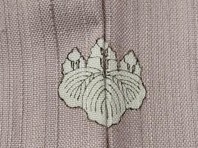 平和屋着物●加賀友禅の巨匠　初代　由水十久監修　縦節紬　色無地　紅藤色　正絹　逸品　CABE3191yc
