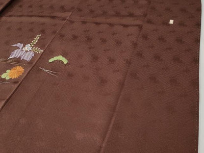 平和屋着物●加賀友禅の巨匠　初代　由水十久　色留袖　総刺繍　溢れ松葉桐松花文　金銀彩　正絹　逸品　CABE3194yc