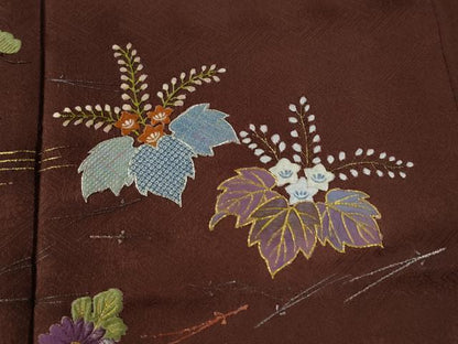 平和屋着物●加賀友禅の巨匠　初代　由水十久　色留袖　総刺繍　溢れ松葉桐松花文　金銀彩　正絹　逸品　CABE3194yc