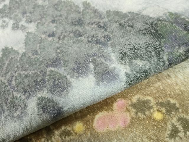 平和屋着物●吉乃一廉　幻の辻が花　訪問着　樹林文　暈し染め　金通し地　正絹　逸品　CABE3195yc