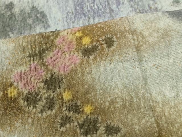 平和屋着物●吉乃一廉　幻の辻が花　訪問着　樹林文　暈し染め　金通し地　正絹　逸品　CABE3195yc