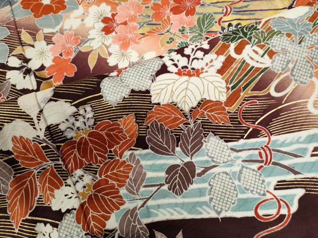 平和屋着物●豪華振袖　駒刺繍　牡丹花筏文　暈し染め　金彩　正絹　逸品　CABE3199yc