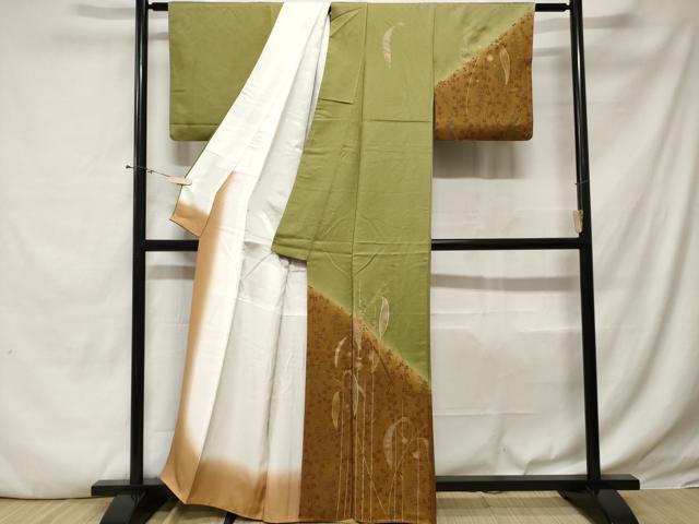 平和屋着物■訪問着 枝花文 暈し染め 金彩 正絹 逸品 CABE3201ev