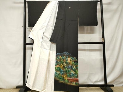 平和屋着物■豪華黒留袖 作家物 風景文 暈し染め 金彩 正絹 逸品 CABE3202ev
